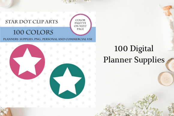 100 Star Round Dot Clipart for Creative Projects