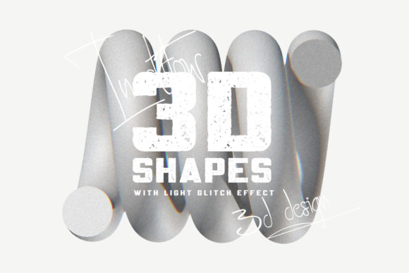 3D Shapes with Light Glitch Effect