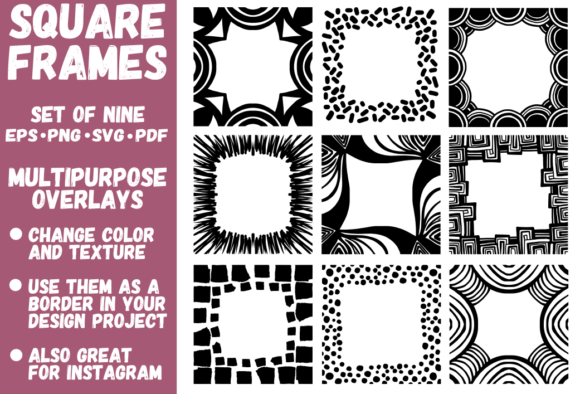 9 Square Vector Frames: A Versatile Tool for Designers and Content Creators