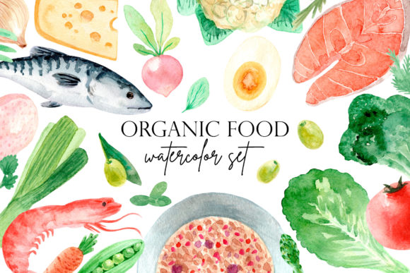 Discover the Beauty of Organic Food Watercolor Clipart for Creative Designers and Culinary Enthusiasts