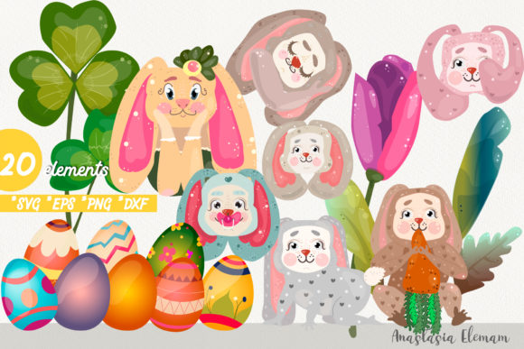 Easter Eggs Hunt Clipart Vector