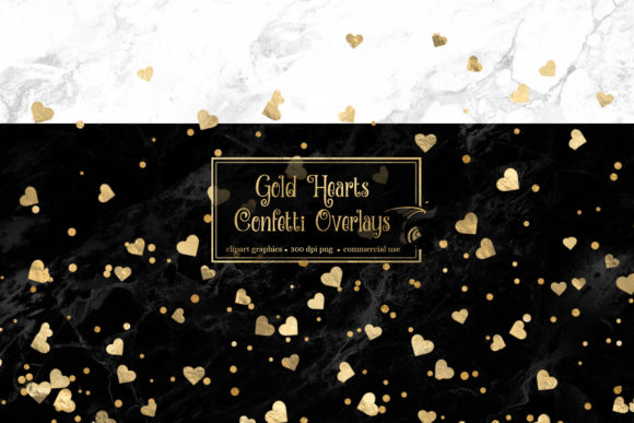 Gold Hearts Confetti Overlays: A Versatile Design Asset for Modern Creators