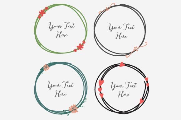 Hand Drawn Colorful Round Frame Clipart: A Creative Asset for Modern Designers and Businesses