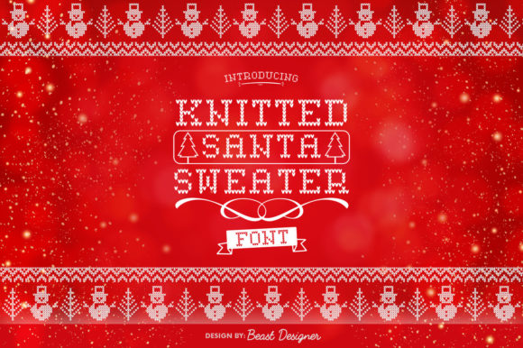 Knitted Santa Sweater Font for Festive Designs