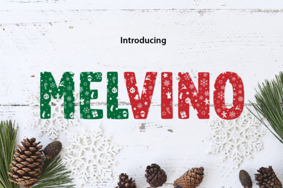 Melvino: A Playful Font with a Winter Touch for Creative Projects