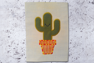 Potted Cactus Applique Design