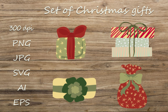Set of Christmas Gifts: A Versatile Design Resource for Holiday Creations