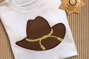 Sheriff Cowboy Hat Applique Design
