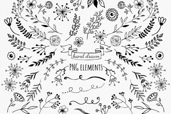 Unlocking Creativity with the Black Florals Set - Hand Drawn Doodles