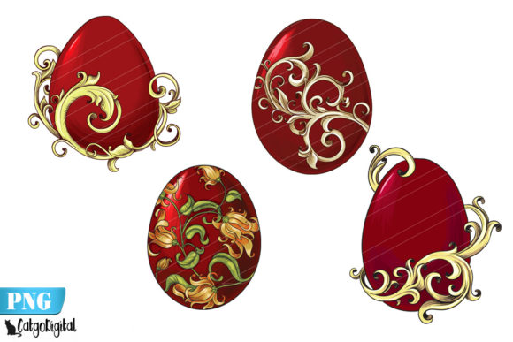 Victorian Easter Eggs and Digital Clip Art for Modern Designers