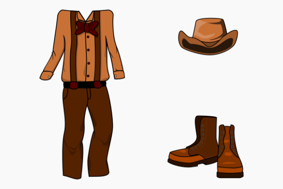 Western Men Clothes Illustration