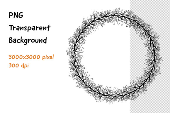 Wreath Frame Black and White -9